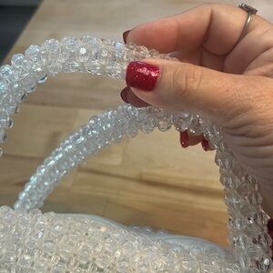 Rita Ora Primark White Woven Acrylic Beaded Bag